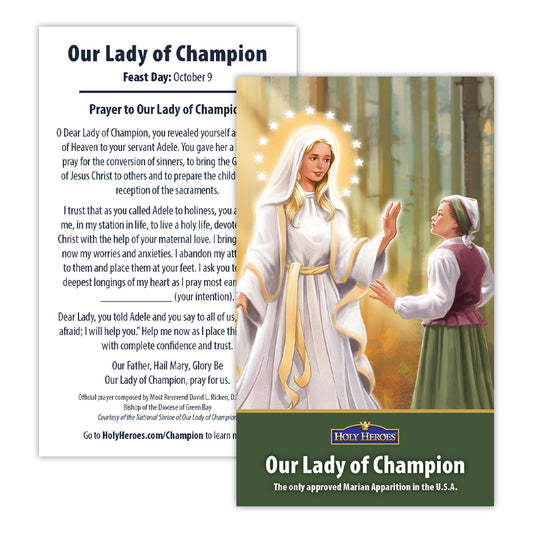 Our Lady of Champion Prayer Card (5-pack) - Holy Heroes