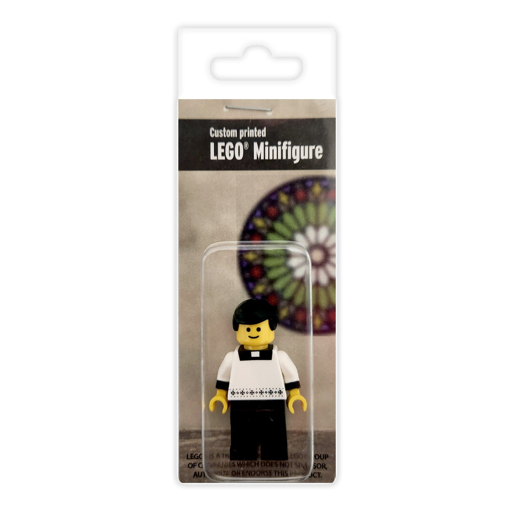 Altar Boy (black hair)--Brick Minifigure