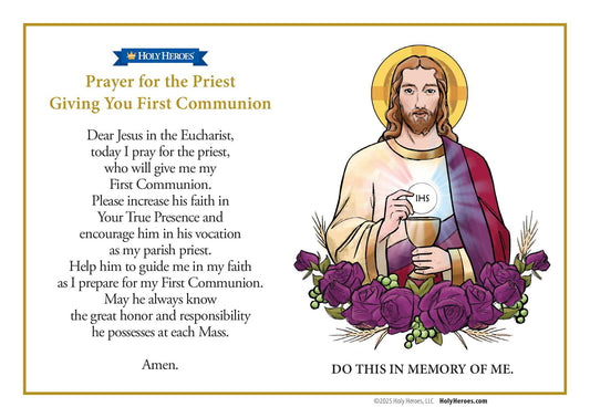 Prayer for the Priest Giving You First Communion bi-lingual Prayer Card (5-pack)