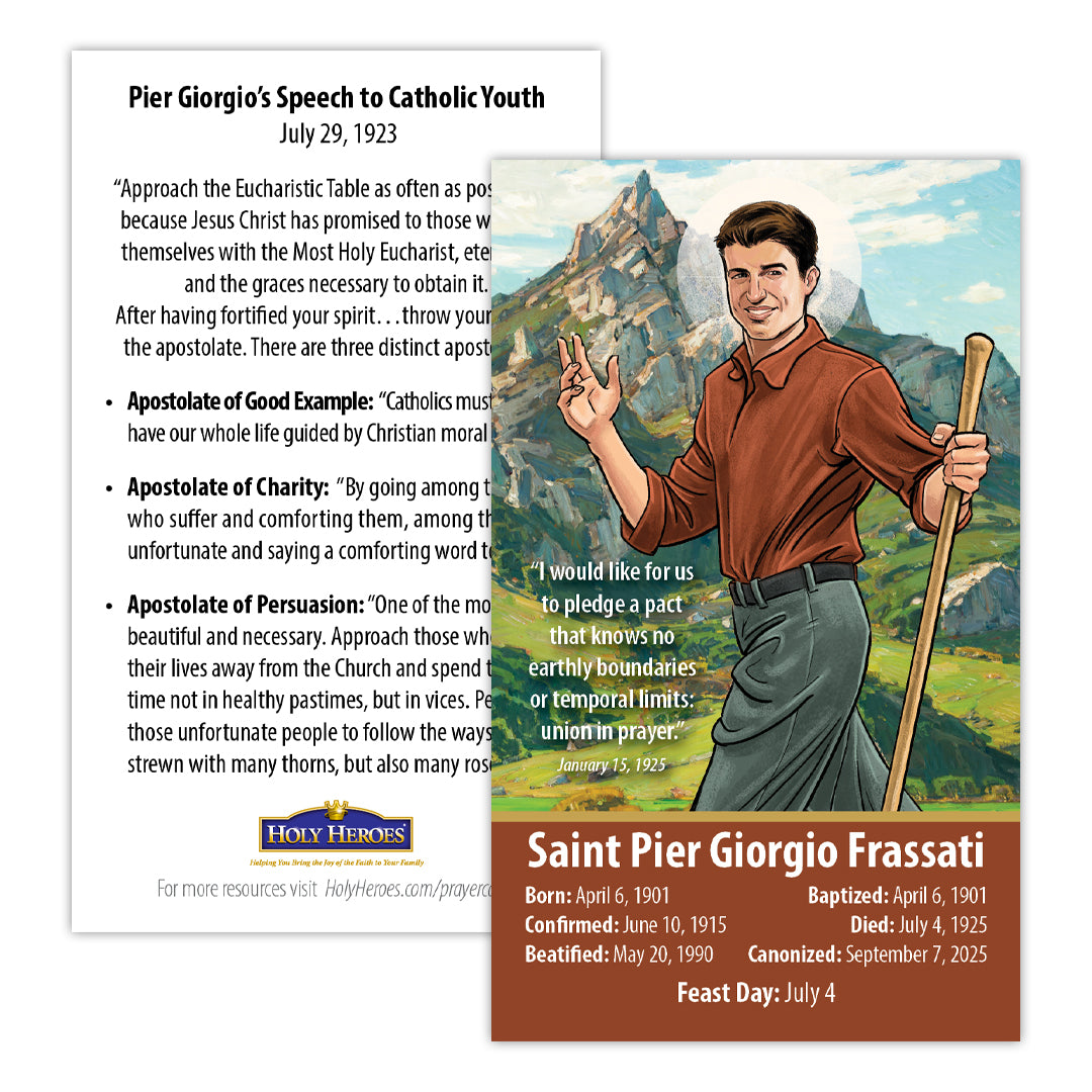 Saint Pier Giorgio Frassati Prayer Card (5-pack)