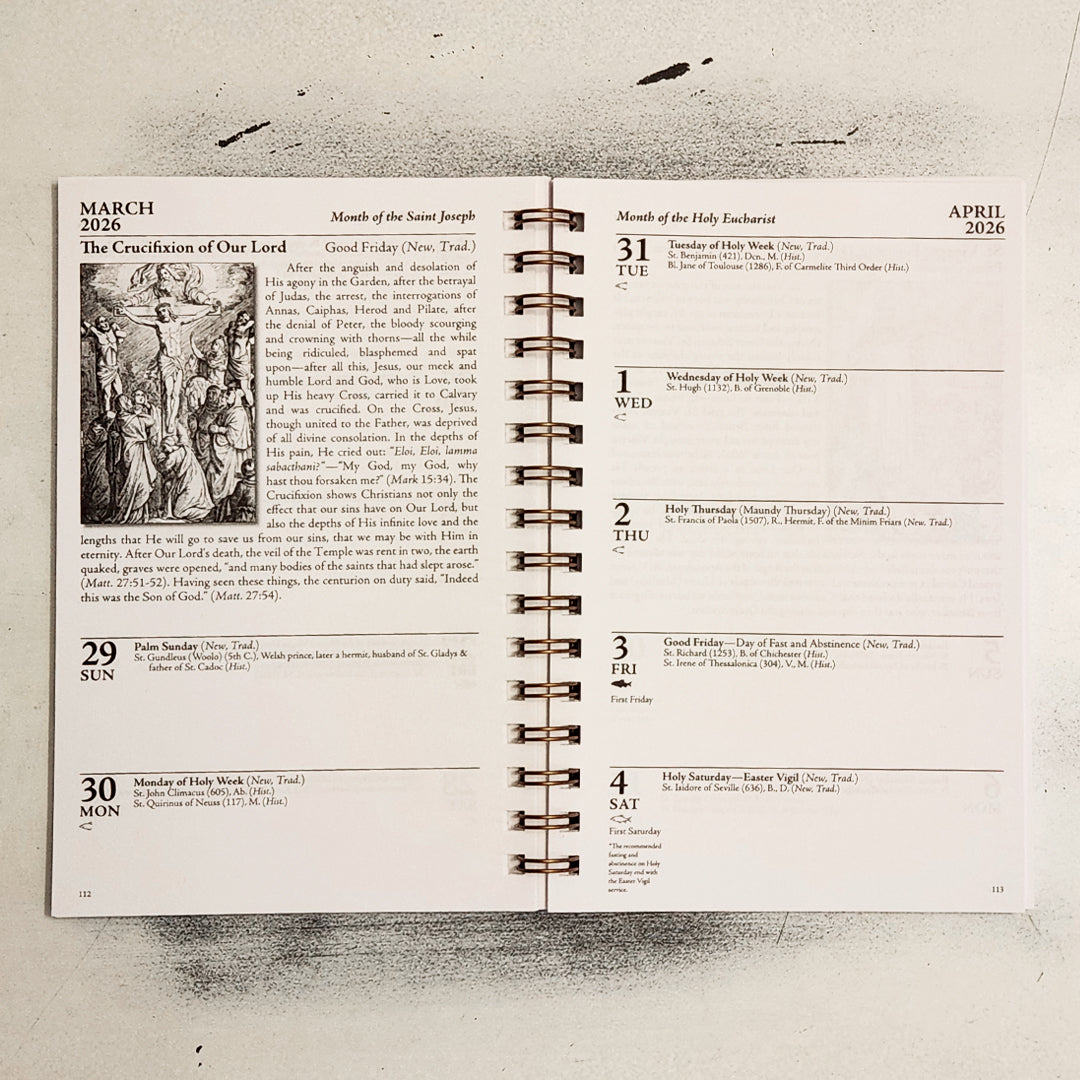 Saints Calendar & 16 Month Daily Planner Spiral Bound - Holy Heroes