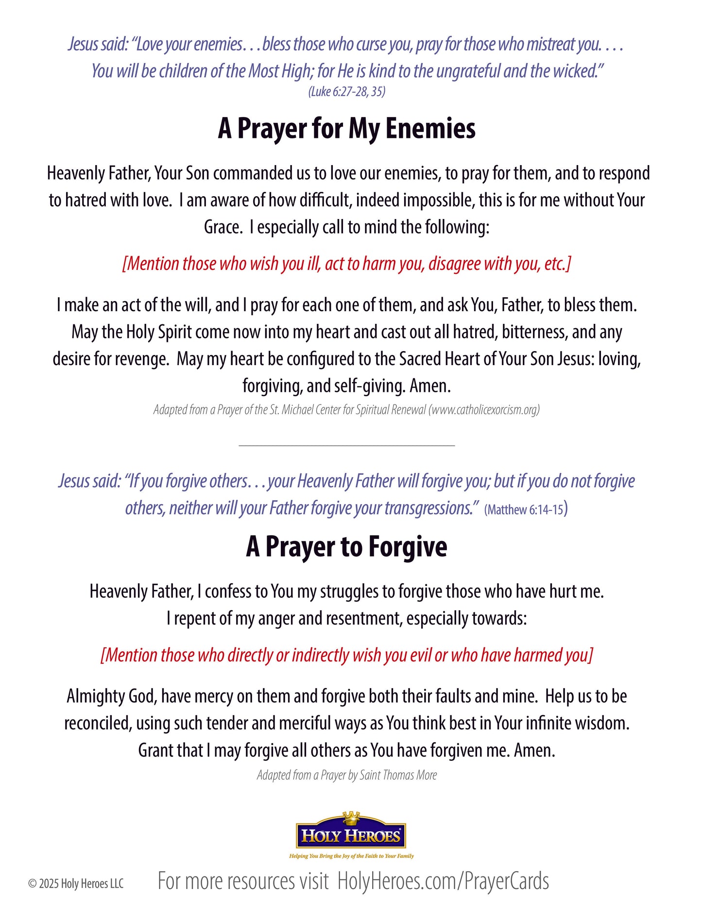 Pray for Your Enemies Cards (5-pack)
