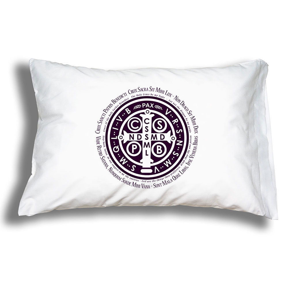 Prayer Pillowcase - St. Benedict Medal with Latin