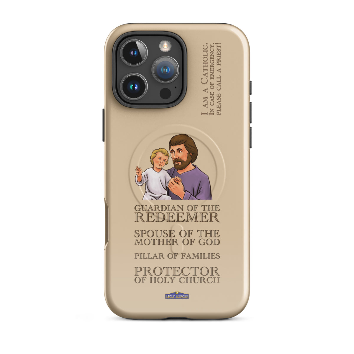 St. Joseph "I am a Catholic" MagSafe® tough case for iPhone® - Holy Heroes