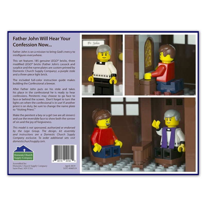 Father John Hears Confessions custom brick set PLUS Confession Pack - Holy Heroes