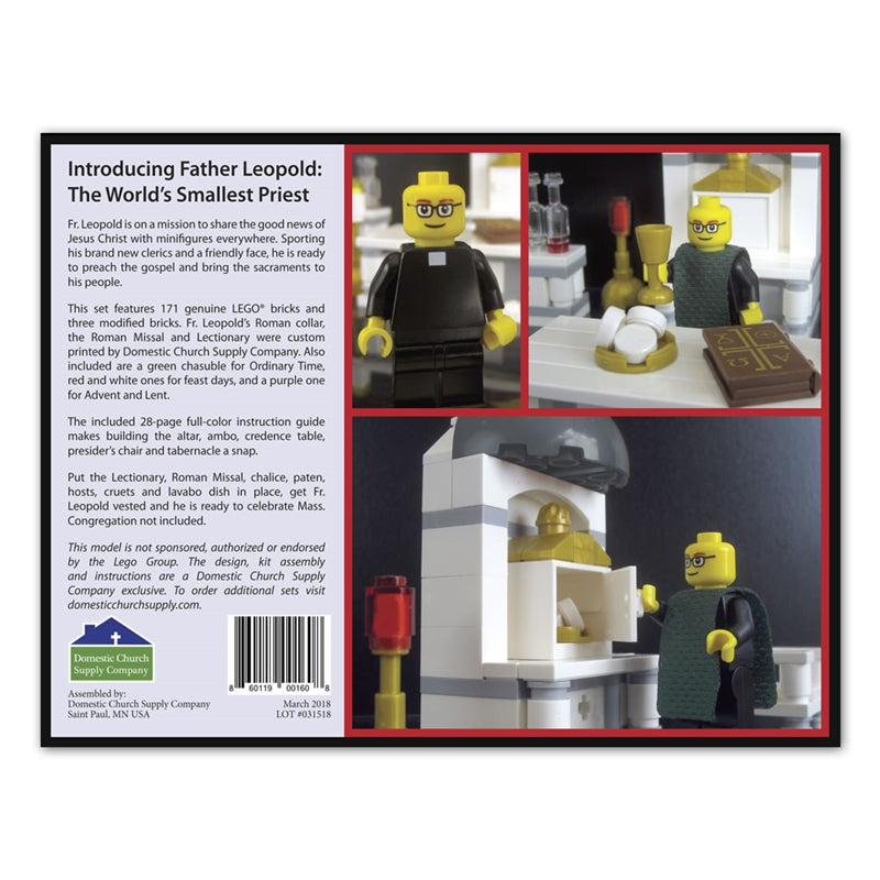 Father Leopold Celebrates Mass custom brick set - Holy Heroes