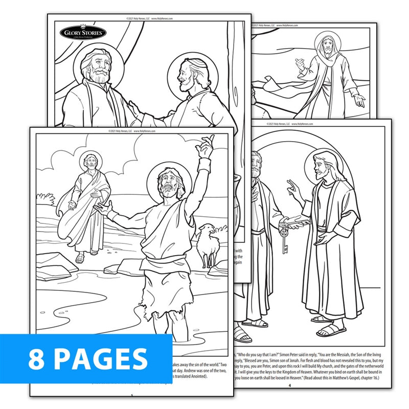 Saint Peter 8-Page Coloring Download - Holy Heroes