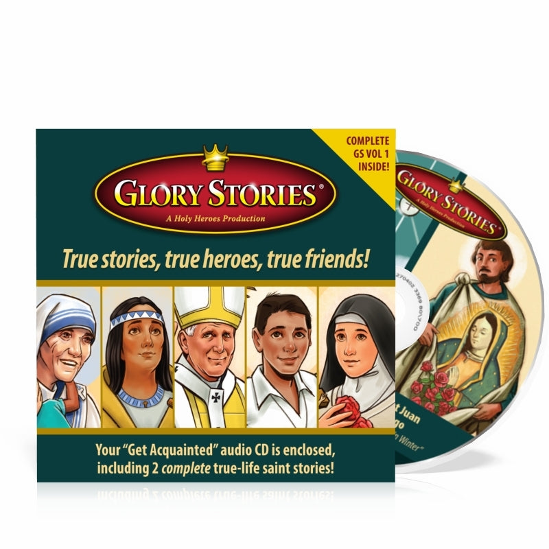 FREE Glory Stories CD: St. Juan Diego & Our Lady of Guadalupe PLUS Blessed Imelda - Holy Heroes