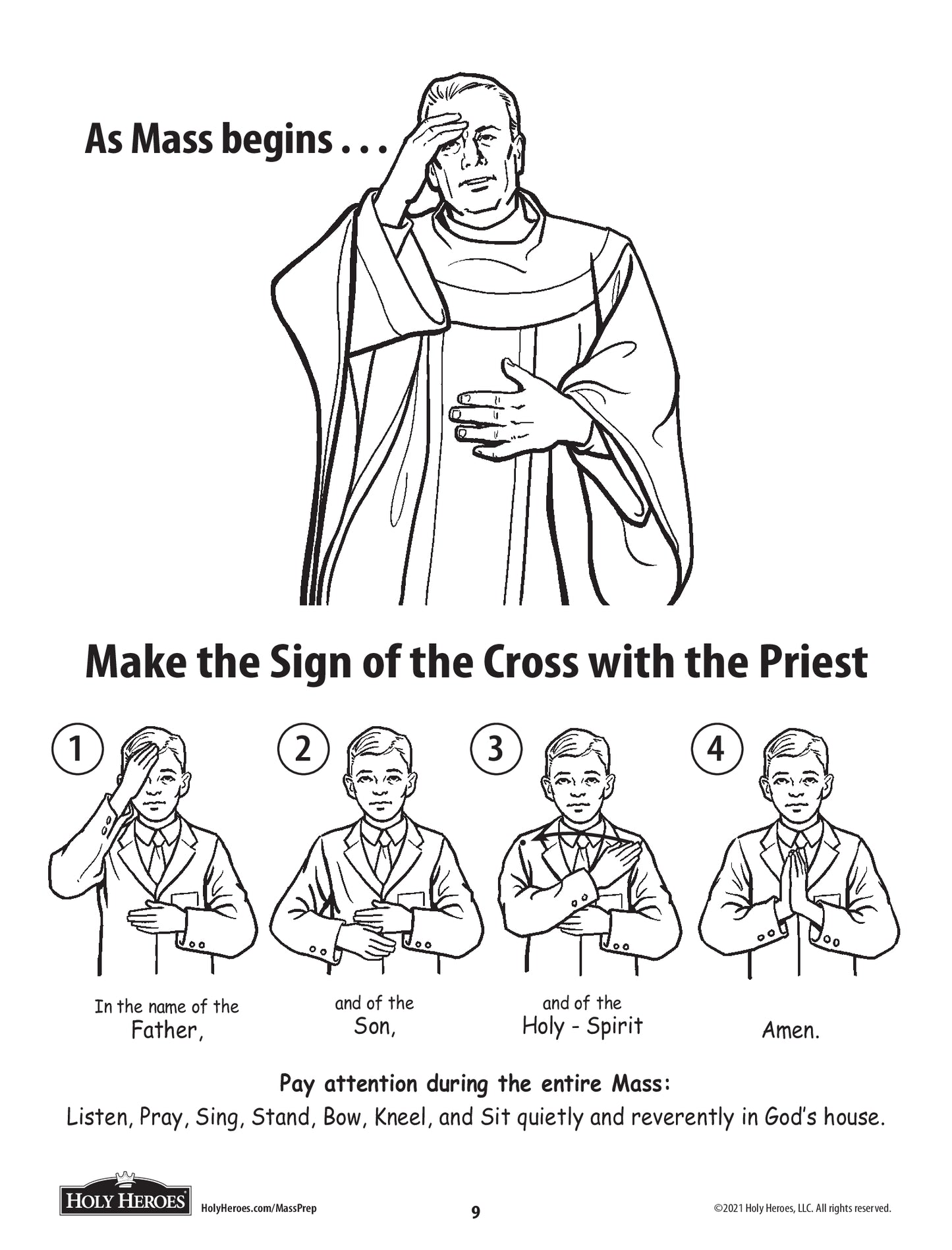 Participating at Holy Mass: A Coloring Book Guide - Part 1 - Download - Holy Heroes
