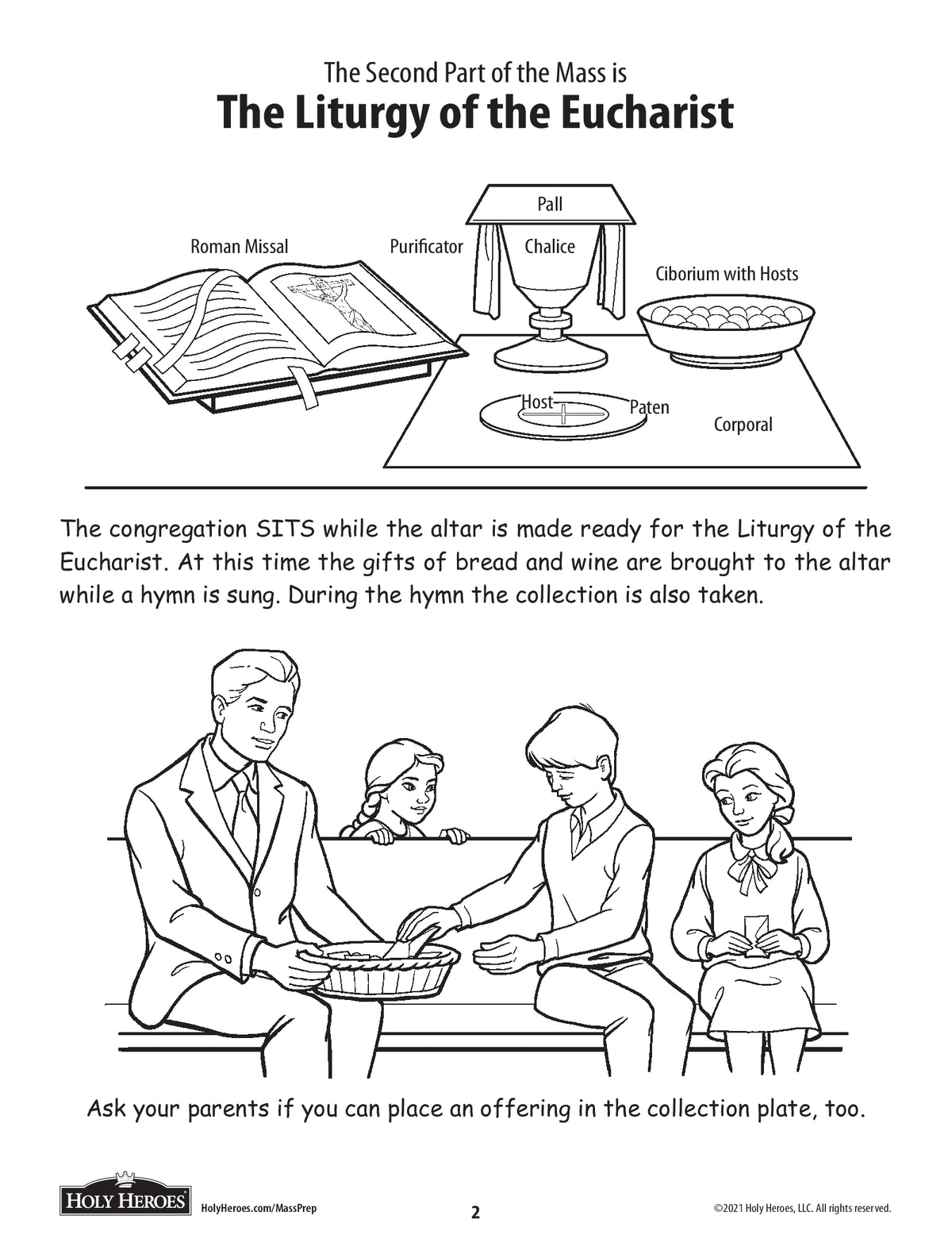 DAMAGED Participating at Holy Mass Coloring Book - Holy Heroes