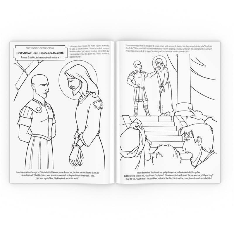 The Road to Calvary Coloring Book (bi-lingual) - Holy Heroes