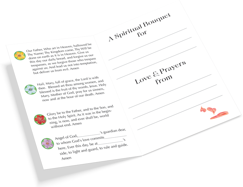 Spiritual Bouquet Cards with Stickers (5-Pack) - Holy Heroes