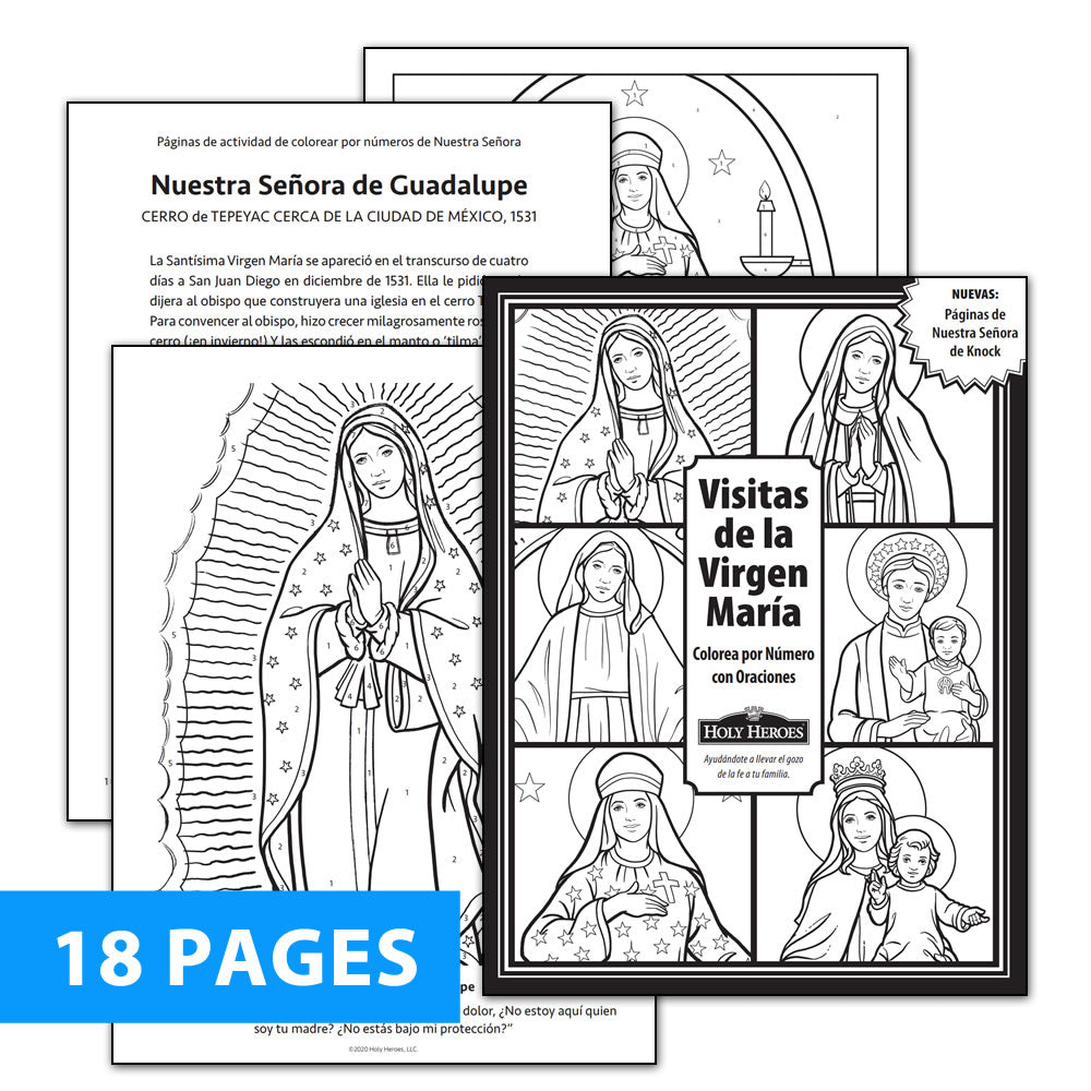 Visits from Our Lady Color-by-Number & Prayers Download - Spanish Version - Holy Heroes