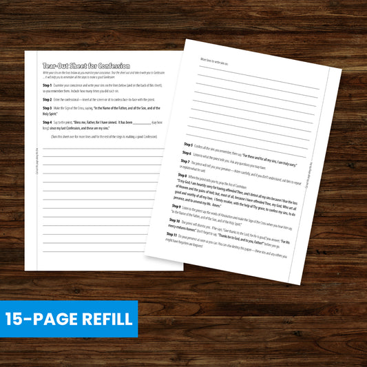 Refill--Confession Sheet Packet - Holy Heroes