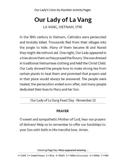 Visits from Our Lady Color-by-Number & Prayers [Download]