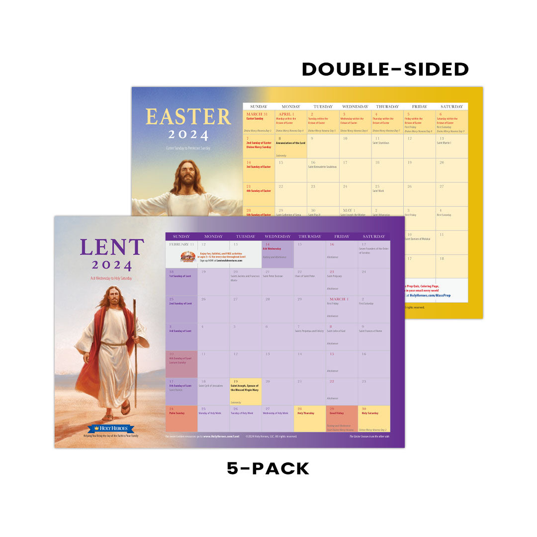 Lent & Easter Season Calendar Holy Heroes
