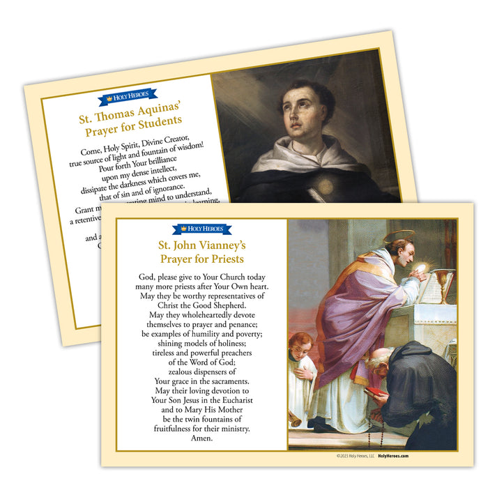 Prayer for Priests & Prayer for Students Card (5-pack) – Holy Heroes