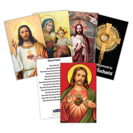 Holy Eucharist Divine Praises Prayer Card (5-pack)