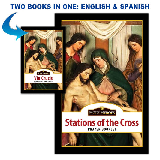 Stations of the Cross Prayer Booklet (Bi-lingual) - Holy Heroes