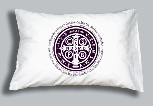 Prayer Pillowcase - St. Benedict Medal with Latin