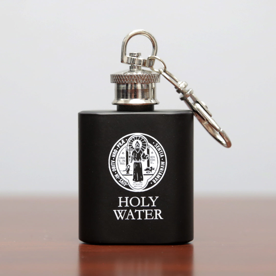 Holy Water Keychain mini-Flask (black) - Holy Heroes