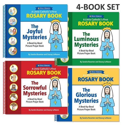 A Little Catholic's First Rosary Book: Bead-by-Bead Picture Prayer Book (4-BOOK SET) - Holy Heroes