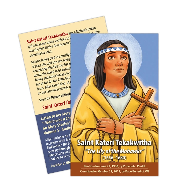Saint Kateri Tekakwitha Prayer Card (5-Pack) - Holy Heroes