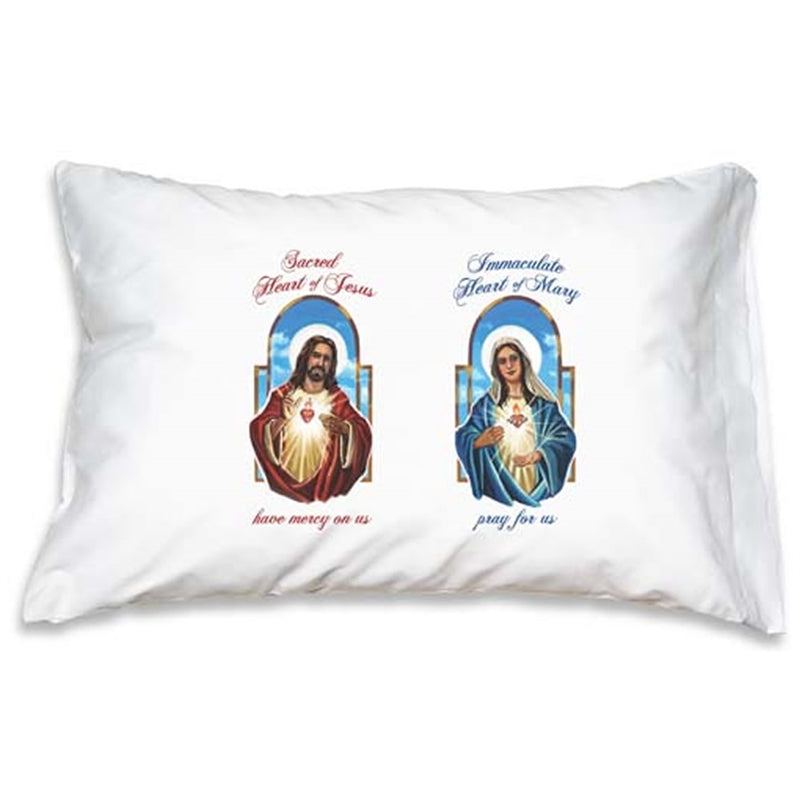 Prayer Pillowcase - The Sacred & Immaculate Hearts - Holy Heroes