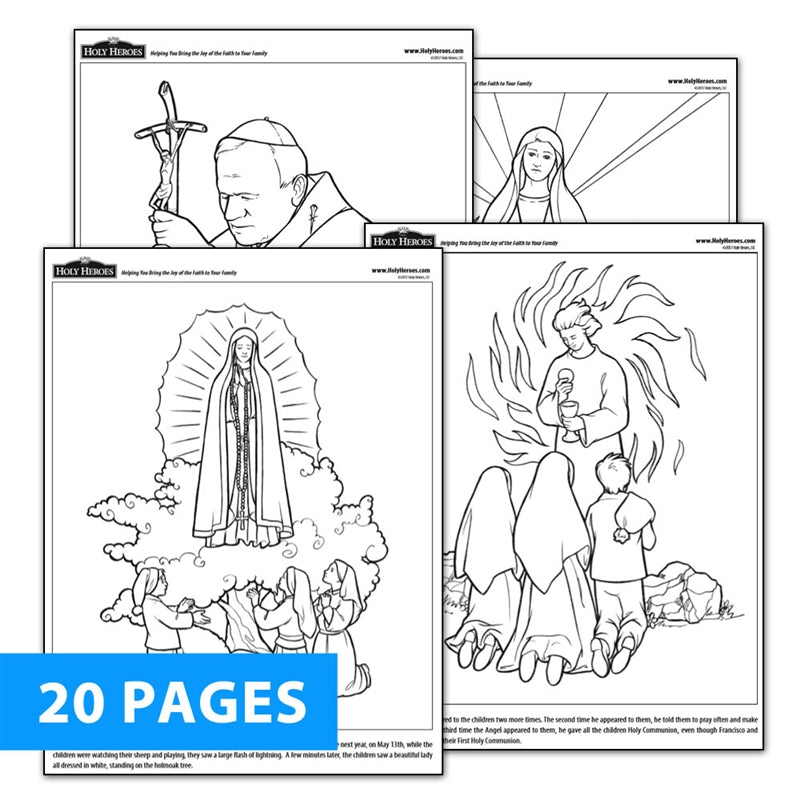 The Children of Fatima 20-Page Coloring Download - Holy Heroes