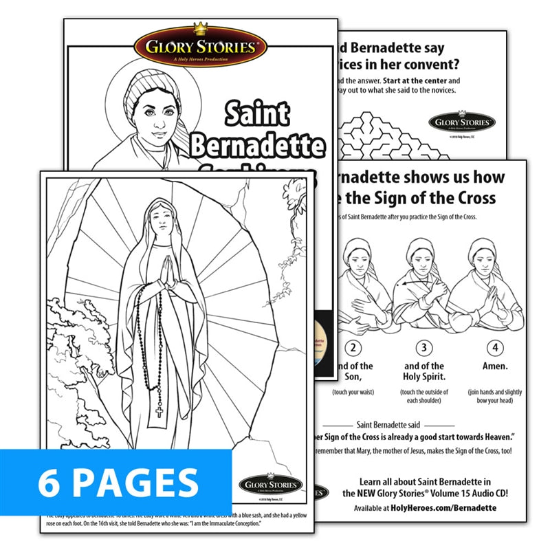 Saint Bernadette 6-Page Coloring & Activity Download - Holy Heroes