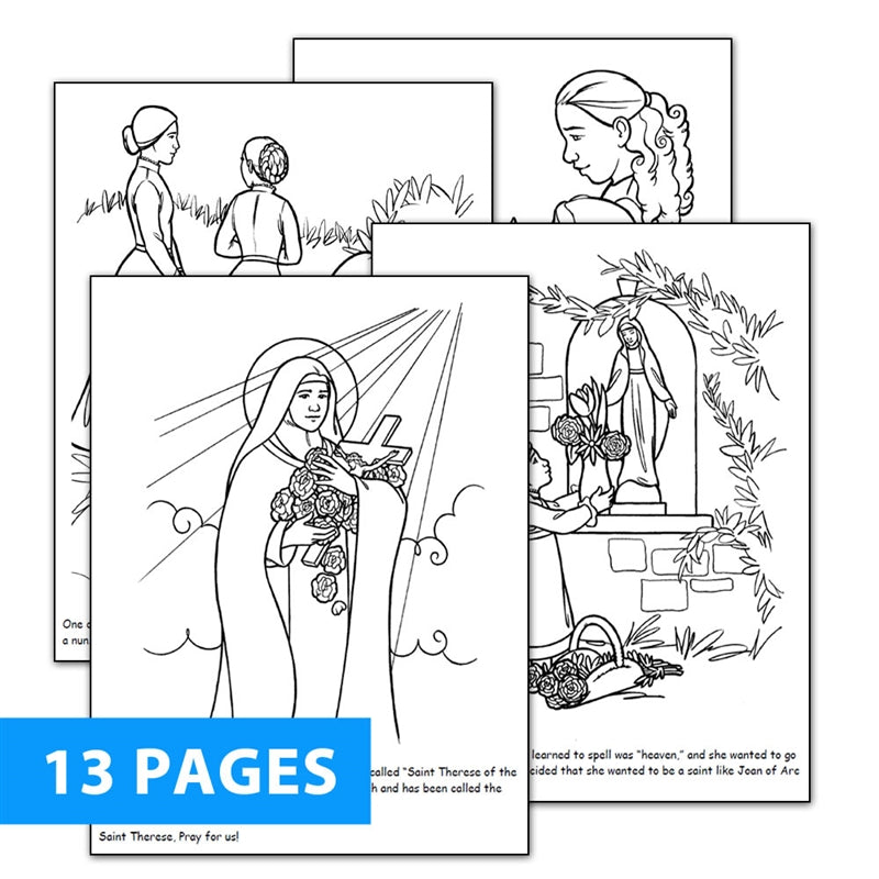St. Therese 13-Page Coloring Download - Holy Heroes