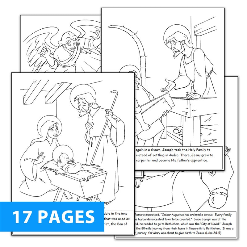 The Story of St. Joseph 17-Page Coloring Download - Holy Heroes