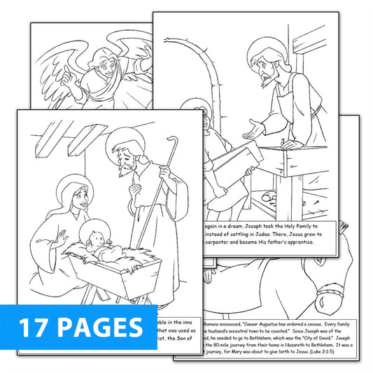 The Story of St. Joseph 17-Page Coloring Download - Holy Heroes