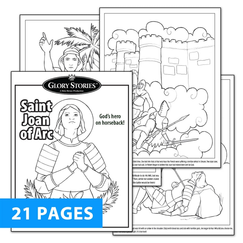 Saint Joan of Arc 21-Page Coloring Download - Holy Heroes