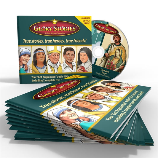 Glory Stories CD Vol 1 Ten-Pack: St. Juan Diego & Our Lady of Guadalupe PLUS Blessed Imelda - Holy Heroes