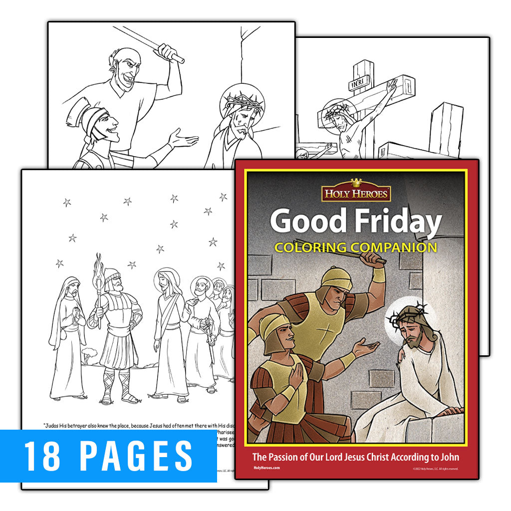 Good Friday Gospel Coloring Companion - DOWNLOAD - Holy Heroes