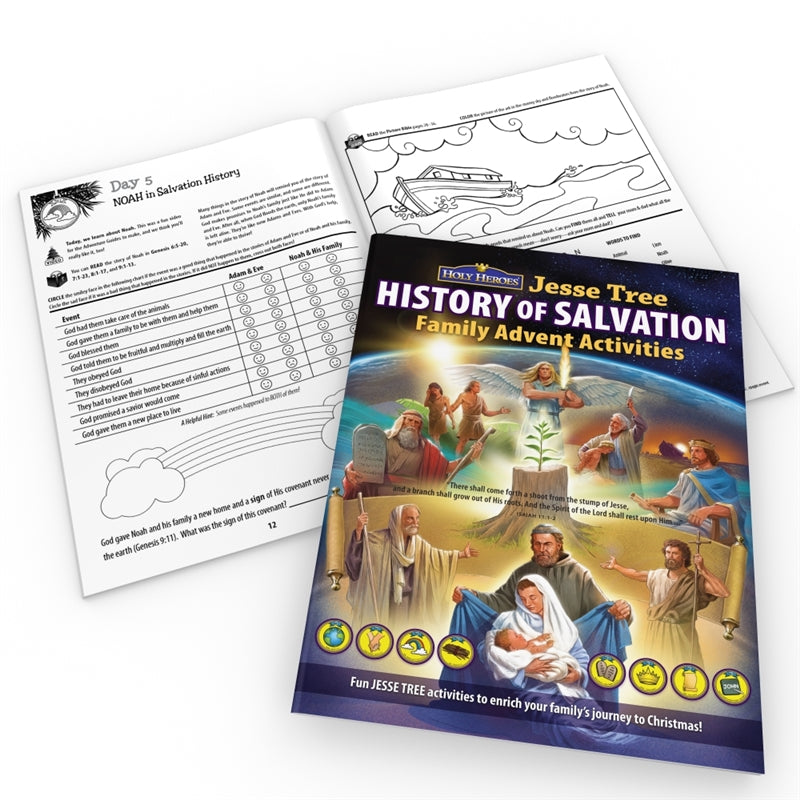 Jesse Tree "History of Salvation" Advent Activity Book (3-PACK) - Holy Heroes