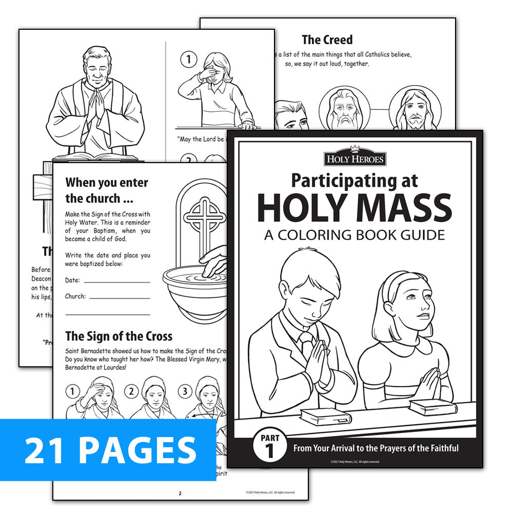 Participating at Holy Mass: A Coloring Book Guide - Part 1 - Download - Holy Heroes
