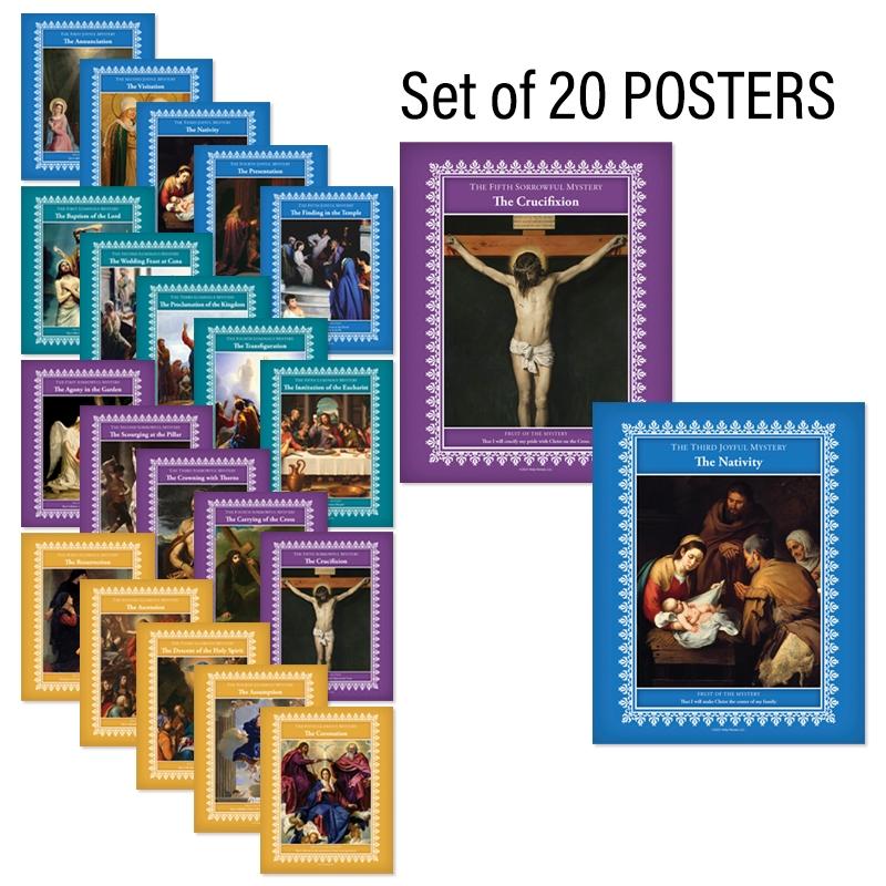 Mysteries of the Rosary & Stations of the Cross Heavy-duty Posters - Holy Heroes